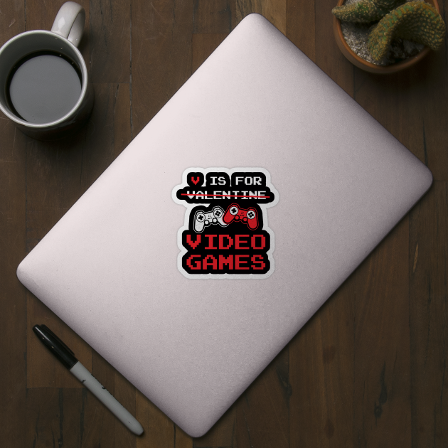 V is for video games, Gamer valentine gift by Chichid_Clothes